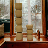Totem Pine Candlestick Holder | Wooden Candle Holders - Desert