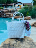 Rwanda Recycled Plastic Open Tote Bag - White