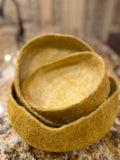 Felted Wool Nesting Bowl Organic eco-friendly minimalist decoration -  Mustard