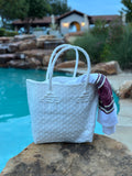 Rwanda Recycled Plastic Open Tote Bag - White