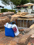 Rwanda Recycled Plastic Open Tote Bag - Royal Blue