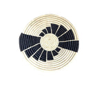 African  Uganda Woven Bowl  White & Black 7 Stairs