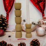 Totem Pine Candlestick Holder | Wooden Candle Holders - Desert