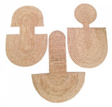 African Modern Boho Woven Wall Art: Maravi Natural Palm Leaves Wall Art