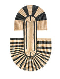 African Modern Boho Woven Wall Art: Maravi Natural and Black  Palm Leaves Wall Art