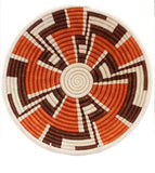 Zig Zag Rwanda Bowl  Basket- Earth tone