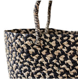 Rwanda Braided Raffia Tote Black and Natural