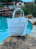 Rwanda Recycled Plastic Open Tote Bag - White