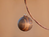 Traditional Carved Wooden Christmas Ornaments Decorations or Festive - Cognac