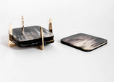 PURE BRASS & ANKOLE HORN COASTER SET OF 4