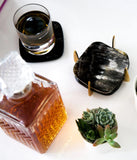 PURE BRASS & ANKOLE HORN COASTER SET OF 4