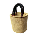 Ghana Natural Large Traditional Handwoven African Ghana Laundry Basket Natural Hamper basket Black & Brown Handles