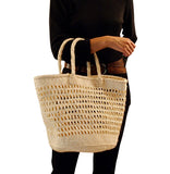 White Mashimo Basket Mifuko Kiondo Kenya Bag