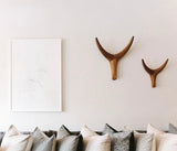 Nguni Head  Animal Head Wall Decor| Handmade Farmhouse Decor - Natural Clear Iroko