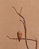Traditional Carved Wooden Christmas Ornaments Decorations or Festive - Cognac