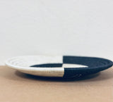 Trivet Pot Stand | Sisal & Sweet grass | Wall Hanging Art - Black & White Half Moon