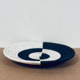 Trivet Pot Stand | Sisal & Sweet grass | Wall Hanging Art - Black & White Half Moon