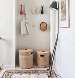 Woven Storage Basket With Lid:  Sunga Classic Storage Basket - Natural