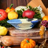 African  Uganda Woven Bowl - Coastal Breeze 12" x 3"