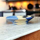 African  Uganda Woven Bowl - Coastal Breeze 12" x 3"