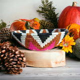 AFRICAN RWANDA WOVEN BASKETS - PINK STAR