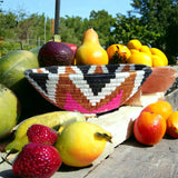 AFRICAN RWANDA WOVEN BASKETS - PINK STAR
