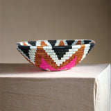 AFRICAN RWANDA WOVEN BASKETS - PINK STAR