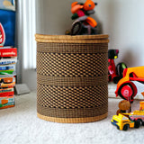 Ghana Black & Tan Laundry basket Hamper Basket Home Decor Basket -Coiled