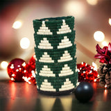 GREEN & WHITE PYRAMID VASE / PLANTER