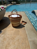 Mifuko Kiondo Kenya Bag -  Orange and white Cloud