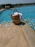 Mifuko Kiondo Kenya Bag -  Orange and white Cloud