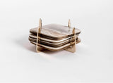 PURE BRASS & ANKOLE HORN COASTER SET OF 4
