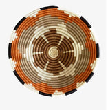 Mbali Rwanda Bowl  Basket- Earth tone With Burnt Orange