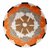 Mbali Rwanda Bowl  Basket- Earth tone With Burnt Orange