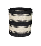 Kiondo Floor Sisal Storage Basket | Melange  Black & White Stripes