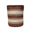 Kiondo Floor Sisal Storage Basket | Melange  Rust With White stripes