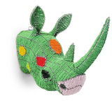 Mini Colourful Beaded Rhino Head