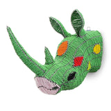 Mini Colourful Beaded Rhino Head