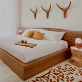 Nguni Head  Animal Head Wall Decor| Handmade Farmhouse Decor - Natural Clear Iroko