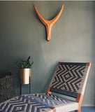 Nguni Head  Animal Head Wall Decor| Handmade Farmhouse Decor - Natural Clear Iroko