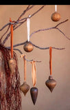 Traditional Carved Wooden Christmas Ornaments Decorations or Festive - Cognac