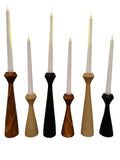 Tapered Diamond Candlestick Holder | Wooden Candle Holders - Black