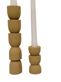 Totem Pine Candlestick Holder | Wooden Candle Holders - Desert