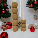 Totem Pine Candlestick Holder | Wooden Candle Holders - Desert