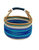 African Basket | Bolga Ghana Basket - Blue & Turquoise