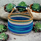 African Basket | Bolga Ghana Basket - Blue & Turquoise