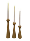 Tapered Diamond Candlestick Holder | Wooden Candle Holders - Desert