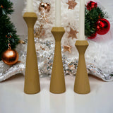 Tapered Diamond Candlestick Holder | Wooden Candle Holders - Desert