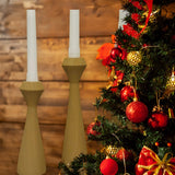 Tapered Diamond Candlestick Holder | Wooden Candle Holders - Desert