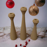 Tapered Diamond Candlestick Holder | Wooden Candle Holders - Desert